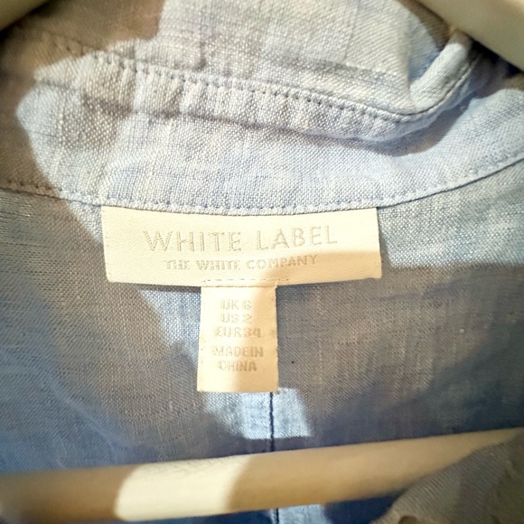 THE WHITE COMPANY 100% Linen Sky Blue Button Down Shirt Top Blouse - Picture 8 of 10